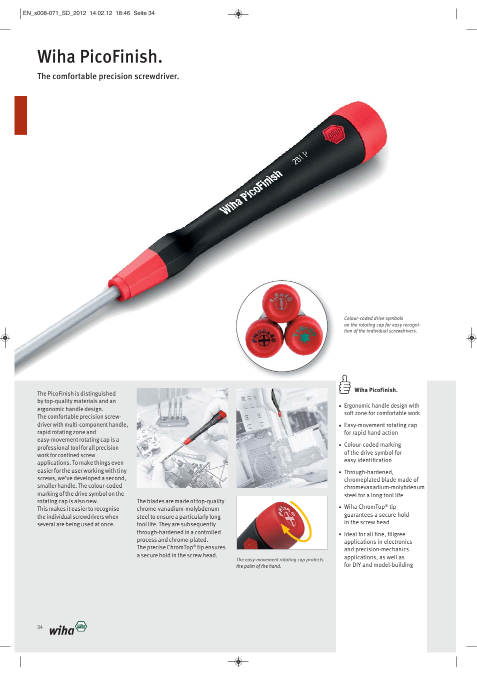 Wiha picofinish, The comfortable precision screwdriver | Wiha Tools Screwdrivers User Manual | Page 27 / 64