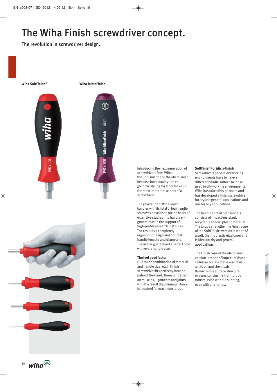 The wiha finish screwdriver concept, The revolution in screwdriver design | Wiha Tools Screwdrivers User Manual | Page 3 / 64