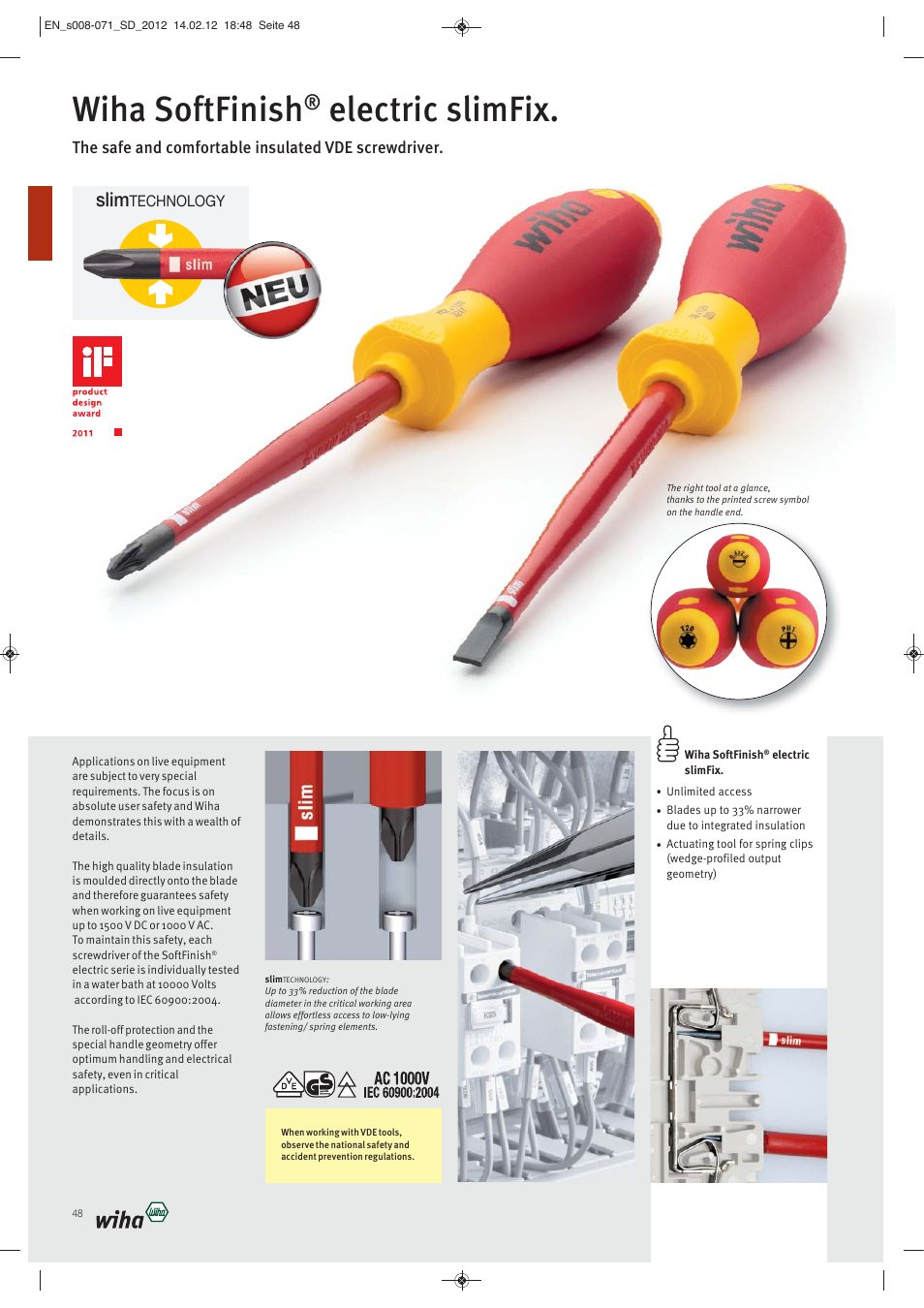 Wiha softfinish, Electric slimfix, Slim | The safe and comfortable insulated vde screwdriver | Wiha Tools Screwdrivers User Manual | Page 41 / 64