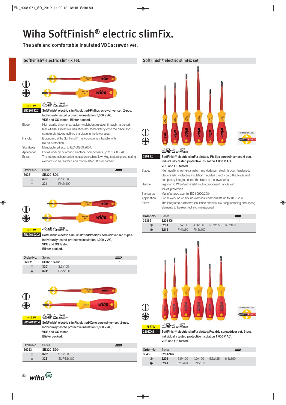 Wiha softfinish, Electric slimfix, The safe and comfortable insulated vde screwdriver | Softfinish, Electric slimfix set | Wiha Tools Screwdrivers User Manual | Page 43 / 64