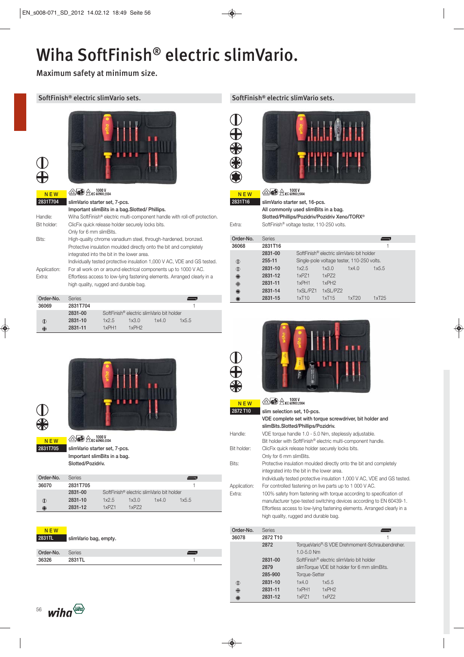 Wiha softfinish, Electric slimvario, Maximum safety at minimum size | Softfinish, Electric slimvario sets | Wiha Tools Screwdrivers User Manual | Page 49 / 64