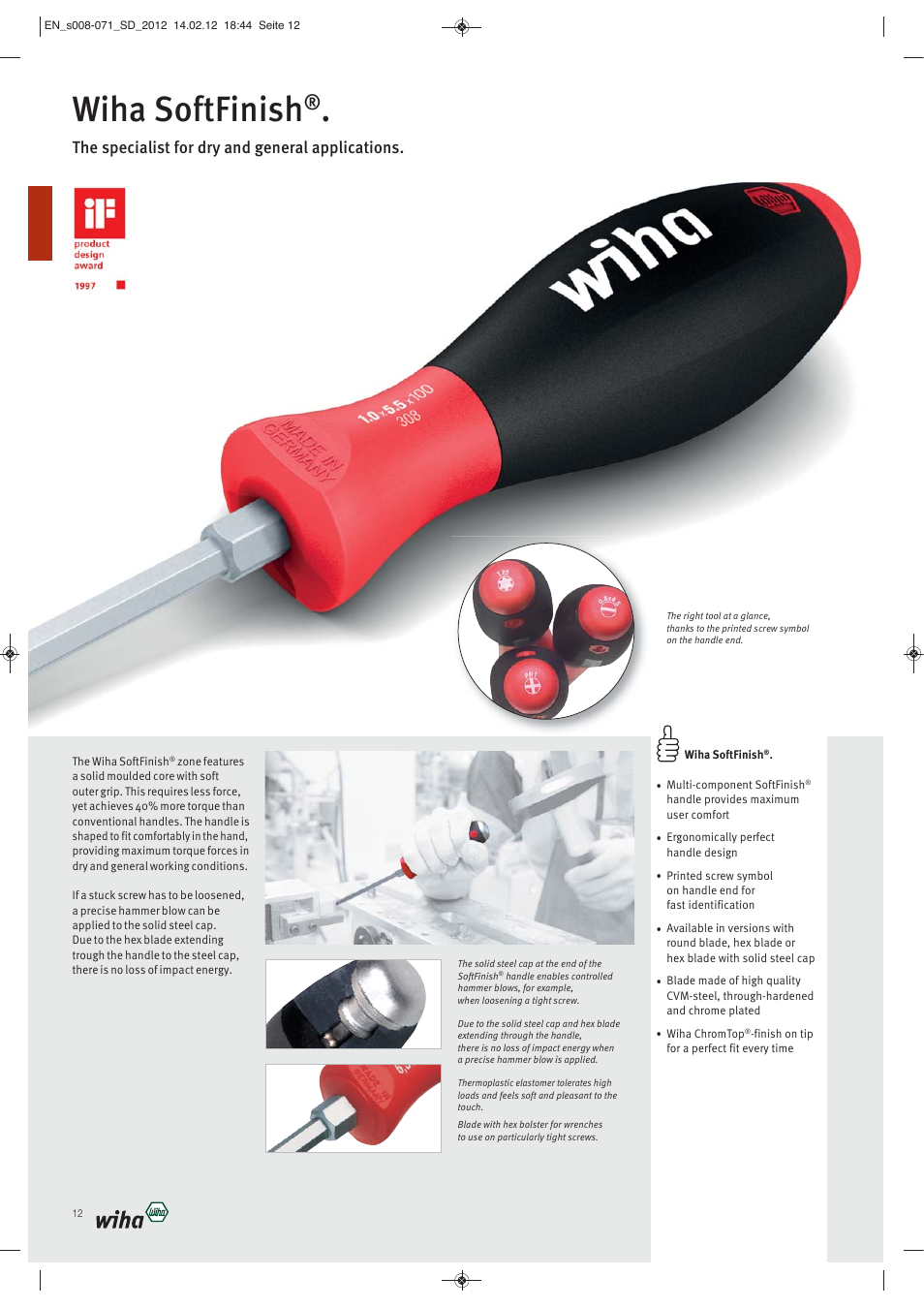 Wiha softfinish, The specialist for dry and general applications | Wiha Tools Screwdrivers User Manual | Page 5 / 64