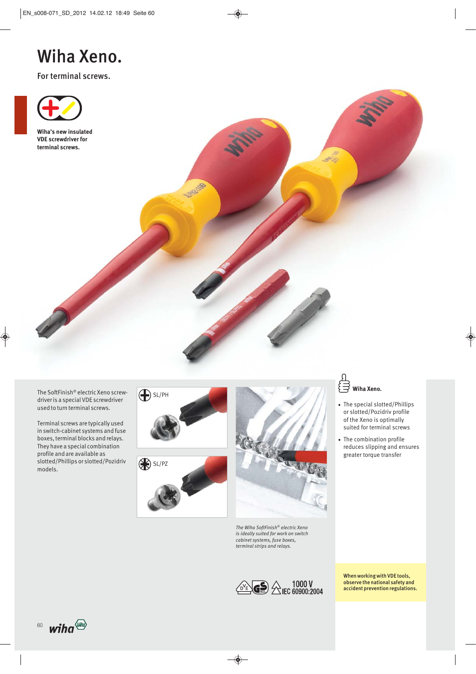 Wiha xeno, For terminal screws | Wiha Tools Screwdrivers User Manual | Page 53 / 64