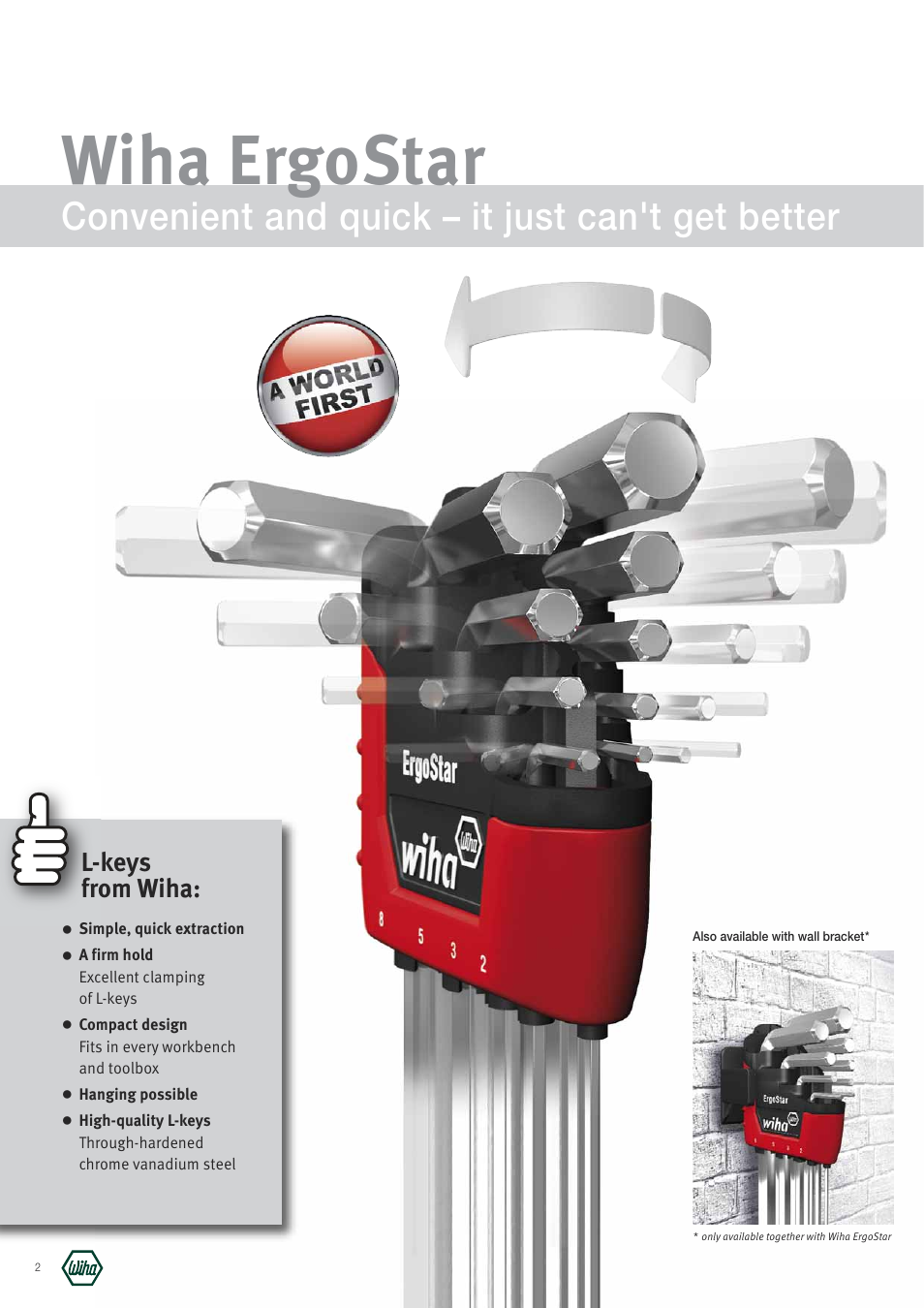 Wiha ergostar, Convenient and quick – it just can't get better, L-keys from wiha | Wiha Tools ErgoStar brochure User Manual | Page 2 / 4
