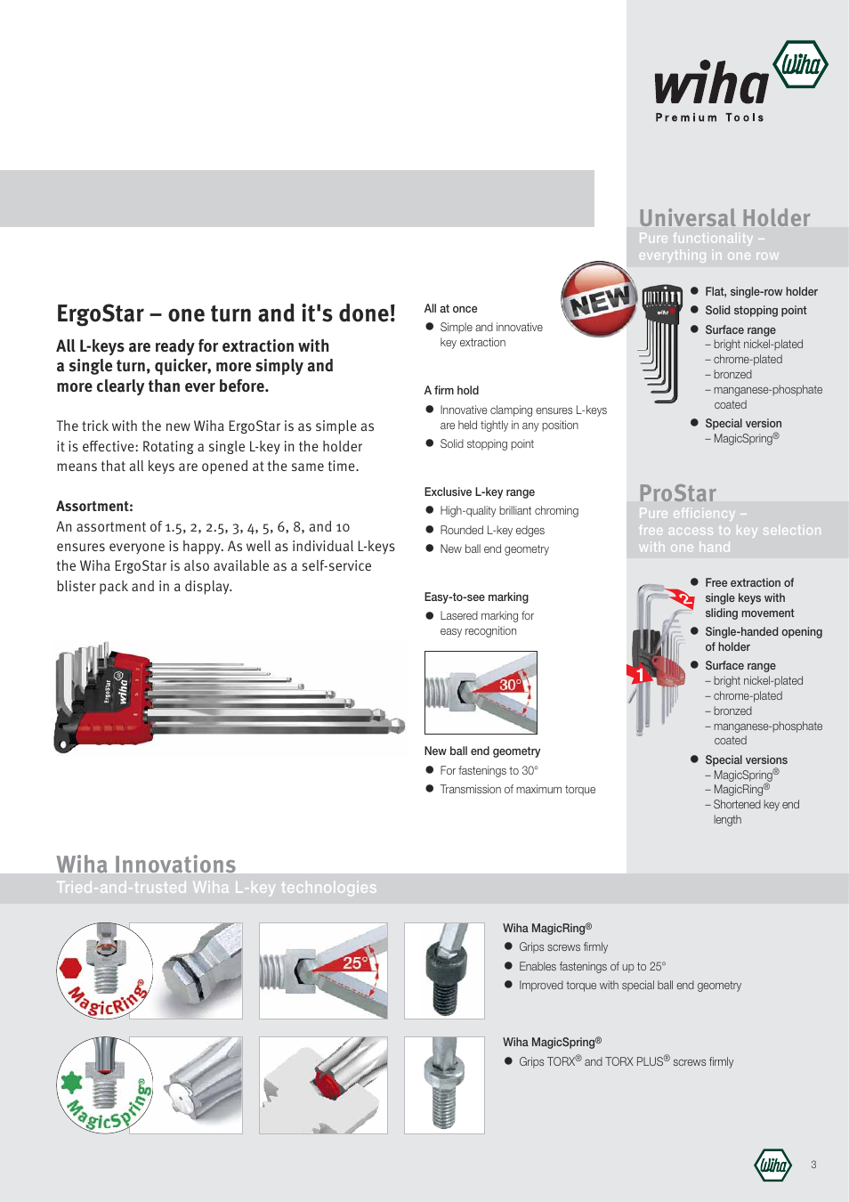 Ergostar – one turn and it's done, Universal holder, Prostar wiha innovations | Wiha Tools ErgoStar brochure User Manual | Page 3 / 4