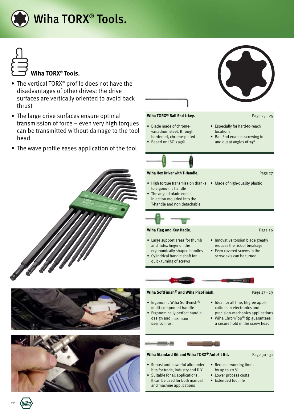 Wiha torx, Tools, Tools. • the vertical torx | Wiha Tools Manufacturing Tools brochure User Manual | Page 22 / 60