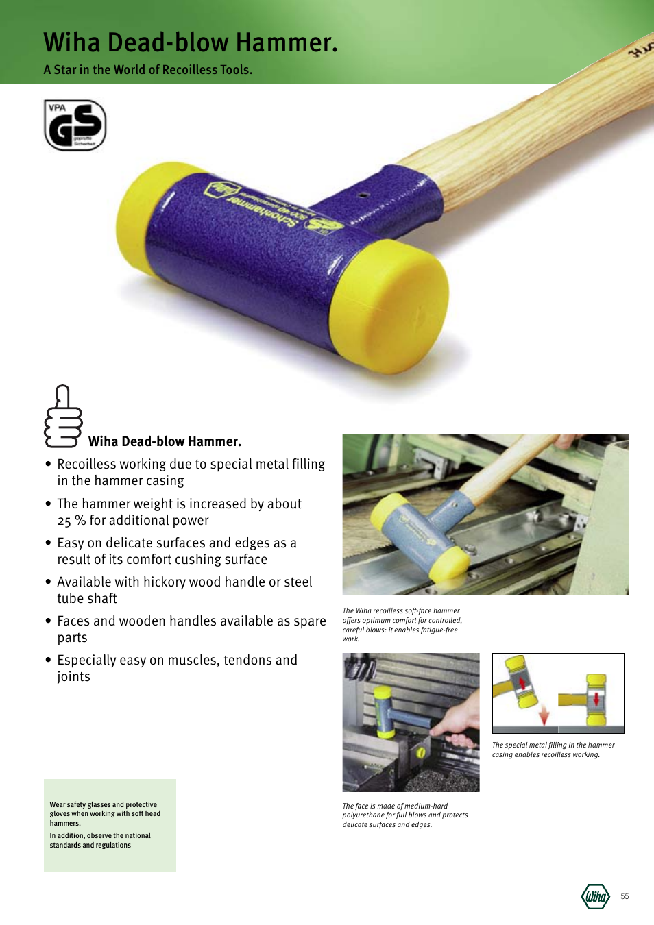 Wiha dead-blow hammer | Wiha Tools Manufacturing Tools brochure User Manual | Page 55 / 60