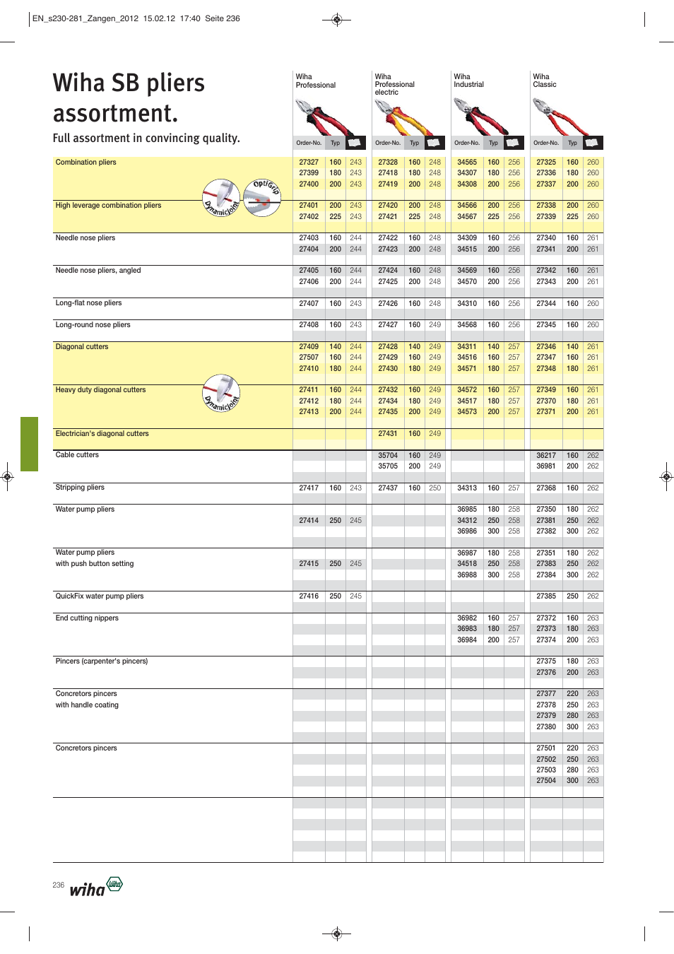 Wiha sb pliers assortment, Full assortment in convincing quality | Wiha Tools Pliers User Manual | Page 7 / 52