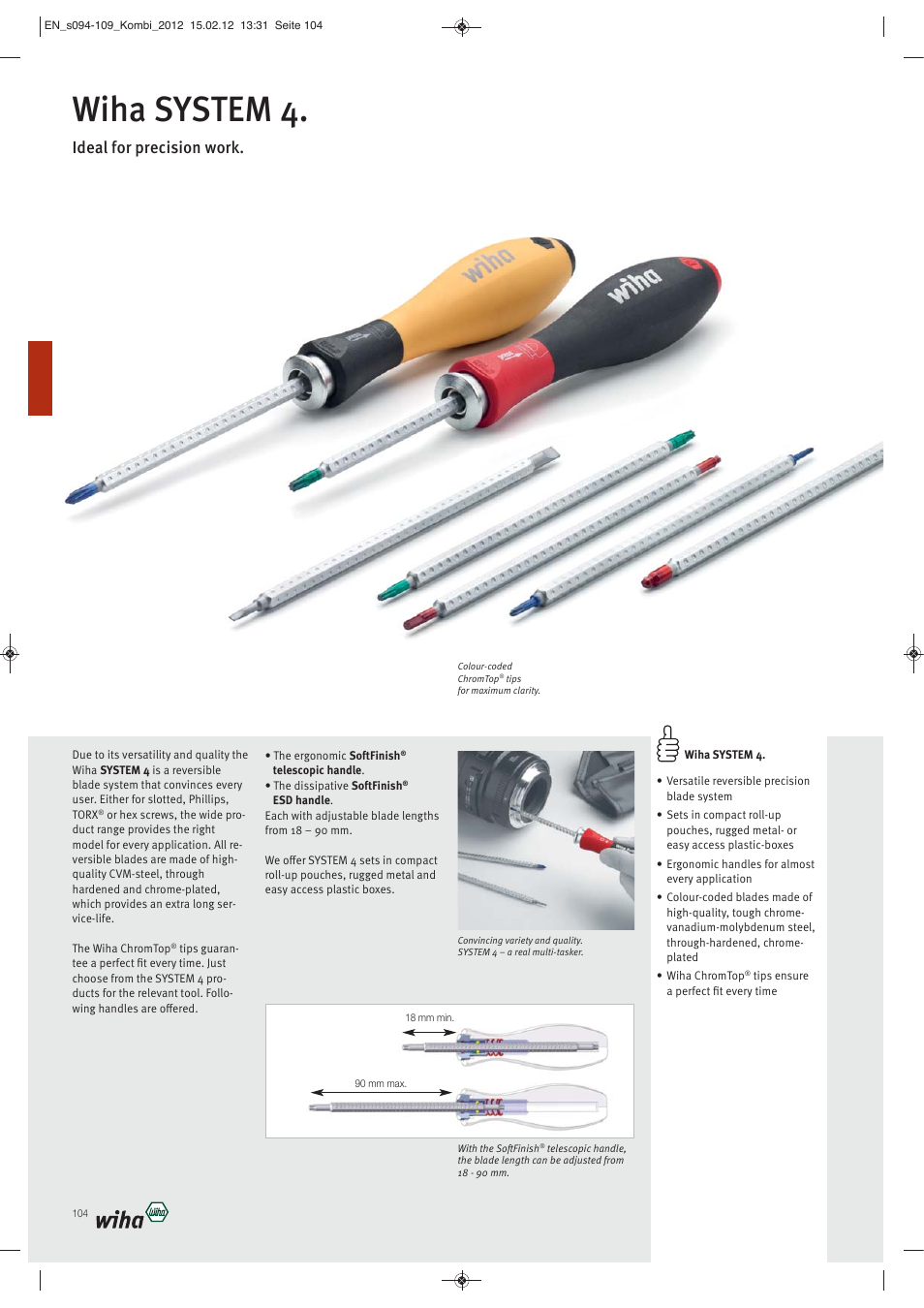 Wiha system 4, Ideal for precision work | Wiha Tools Reversible blade systems User Manual | Page 11 / 16