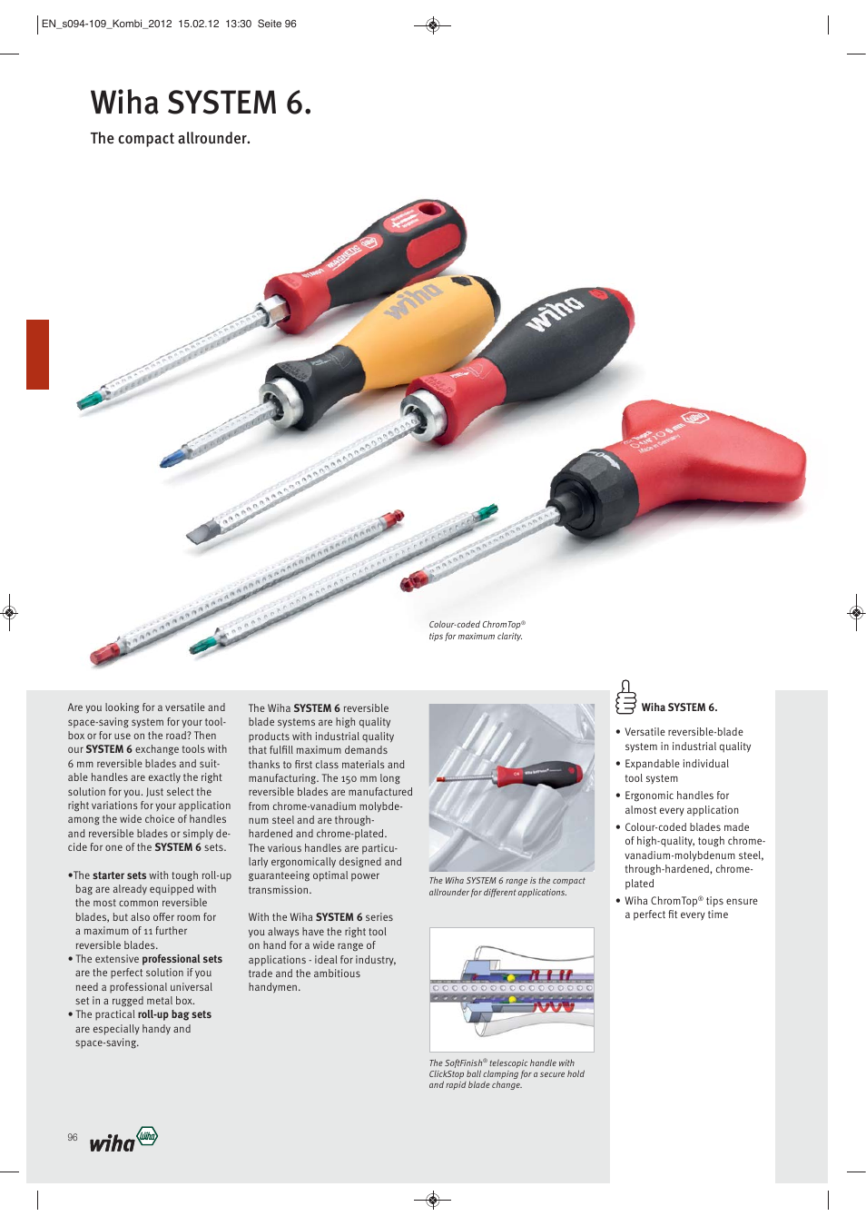 Wiha system 6, The compact allrounder | Wiha Tools Reversible blade systems User Manual | Page 3 / 16