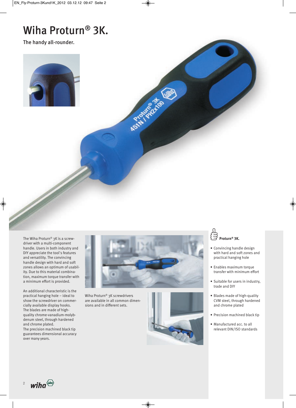 Wiha proturn, The handy all-rounder | Wiha Tools Proturn brochure User Manual | Page 2 / 12