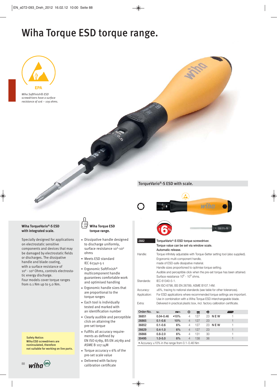 Wiha torque esd torque range, Torquevario, S esd with scale | Wiha Tools Torque tools User Manual | Page 17 / 22