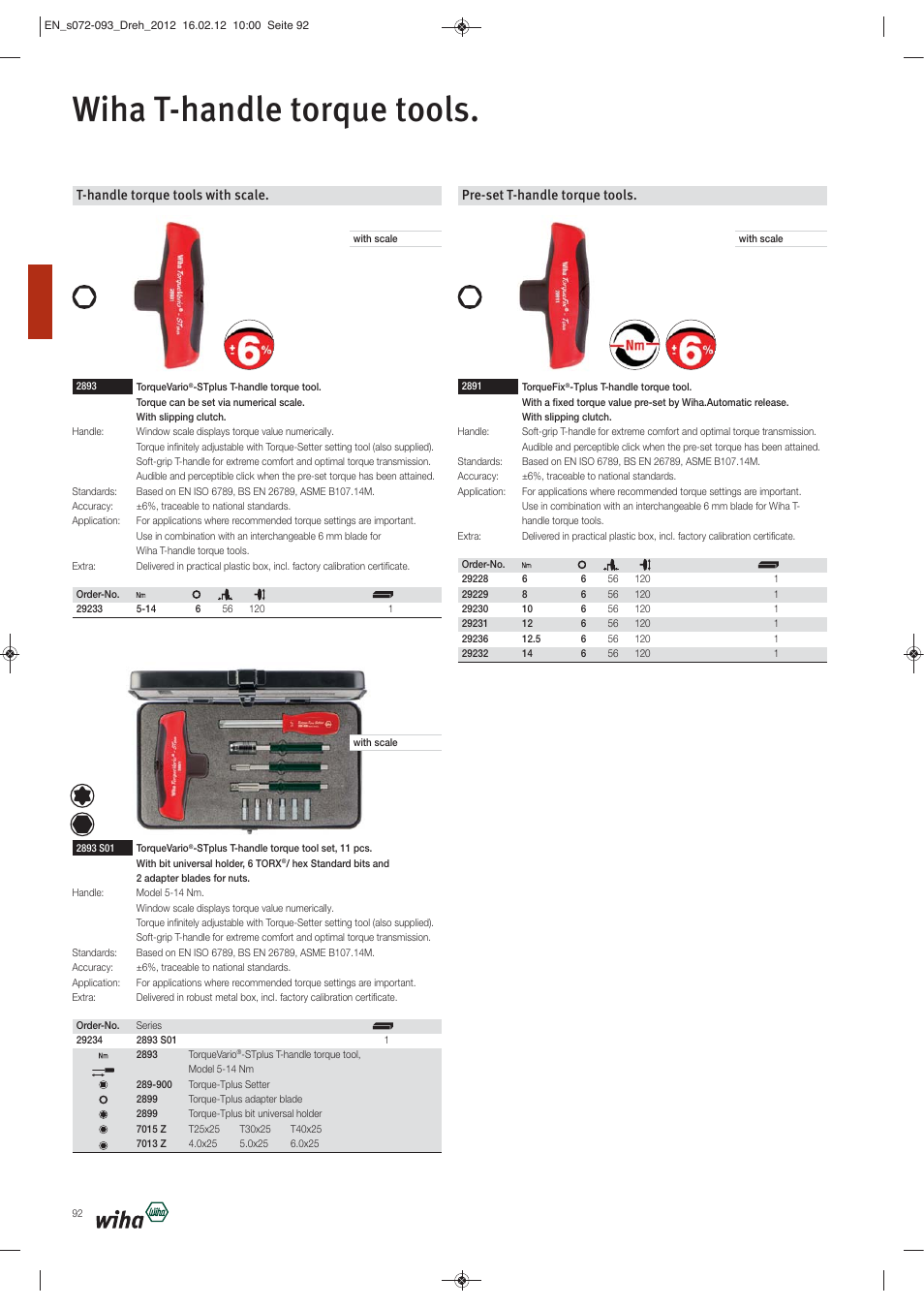 Wiha t-handle torque tools, T-handle torque tools with scale, Pre-set t-handle torque tools | Wiha Tools Torque tools User Manual | Page 21 / 22