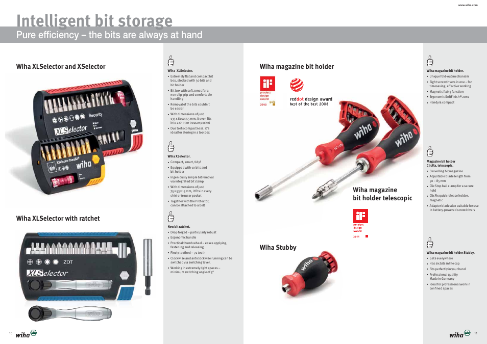 Intelligent bit storage, Pure efficiency – the bits are always at hand | Wiha Tools Brochure Wiha MaxxTor Bits User Manual | Page 6 / 9