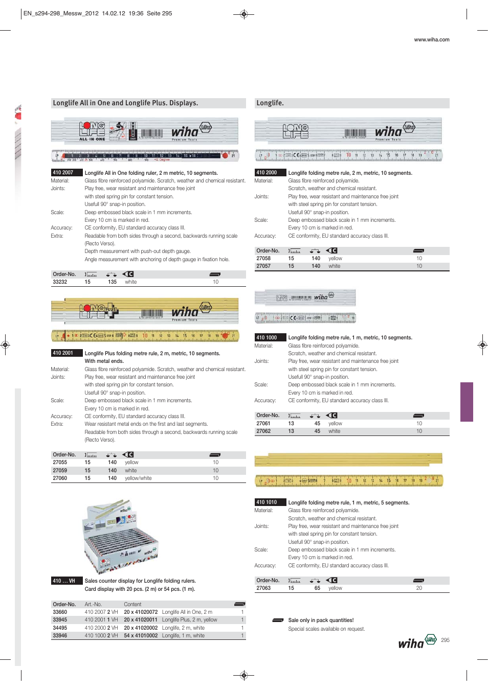 Longlife all in one and longlife plus. displays, Longlife | Wiha Tools Measurement tools _ articulated hose systems User Manual | Page 4 / 10