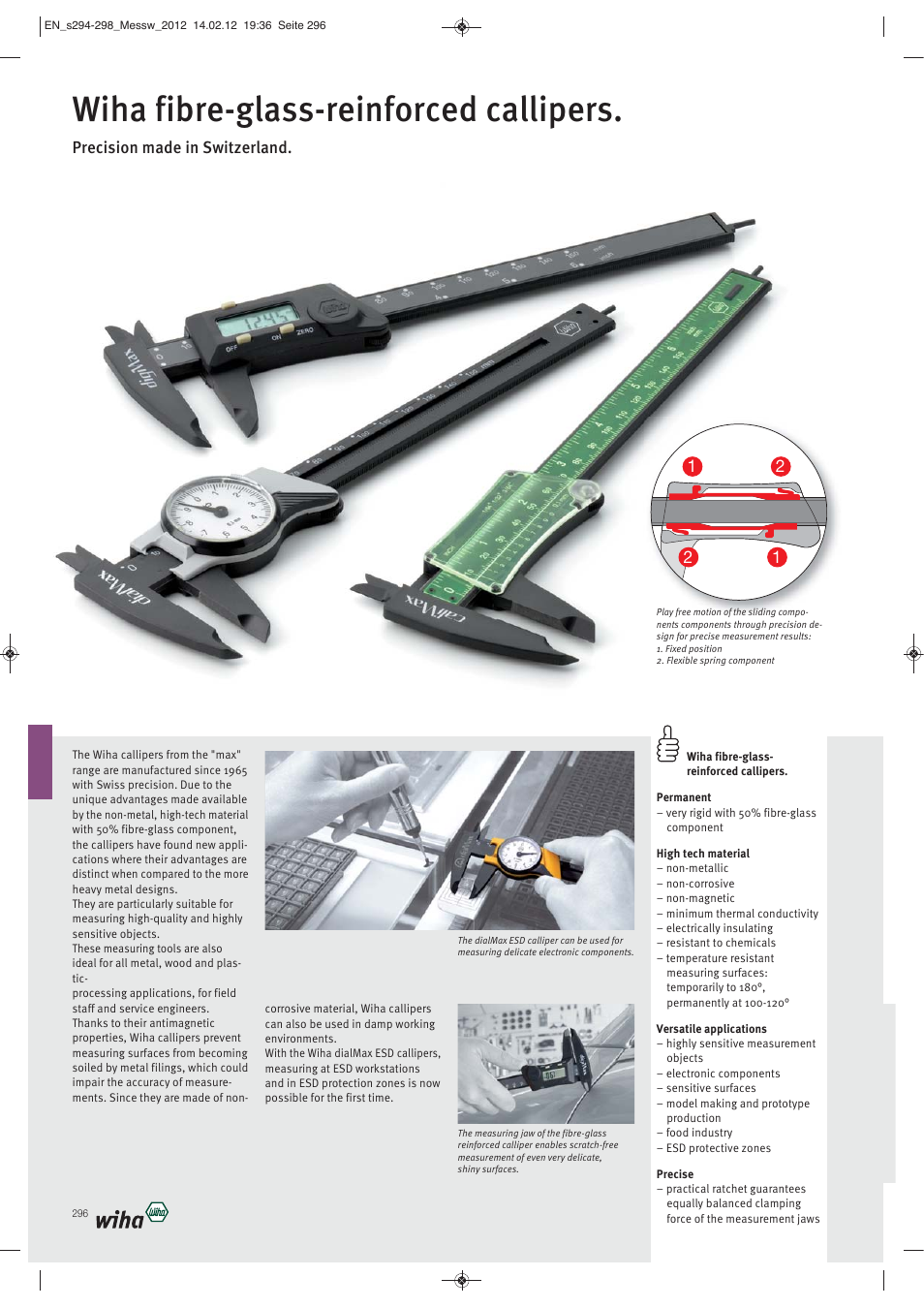 Wiha fibre-glass-reinforced callipers | Wiha Tools Measurement tools _ articulated hose systems User Manual | Page 5 / 10