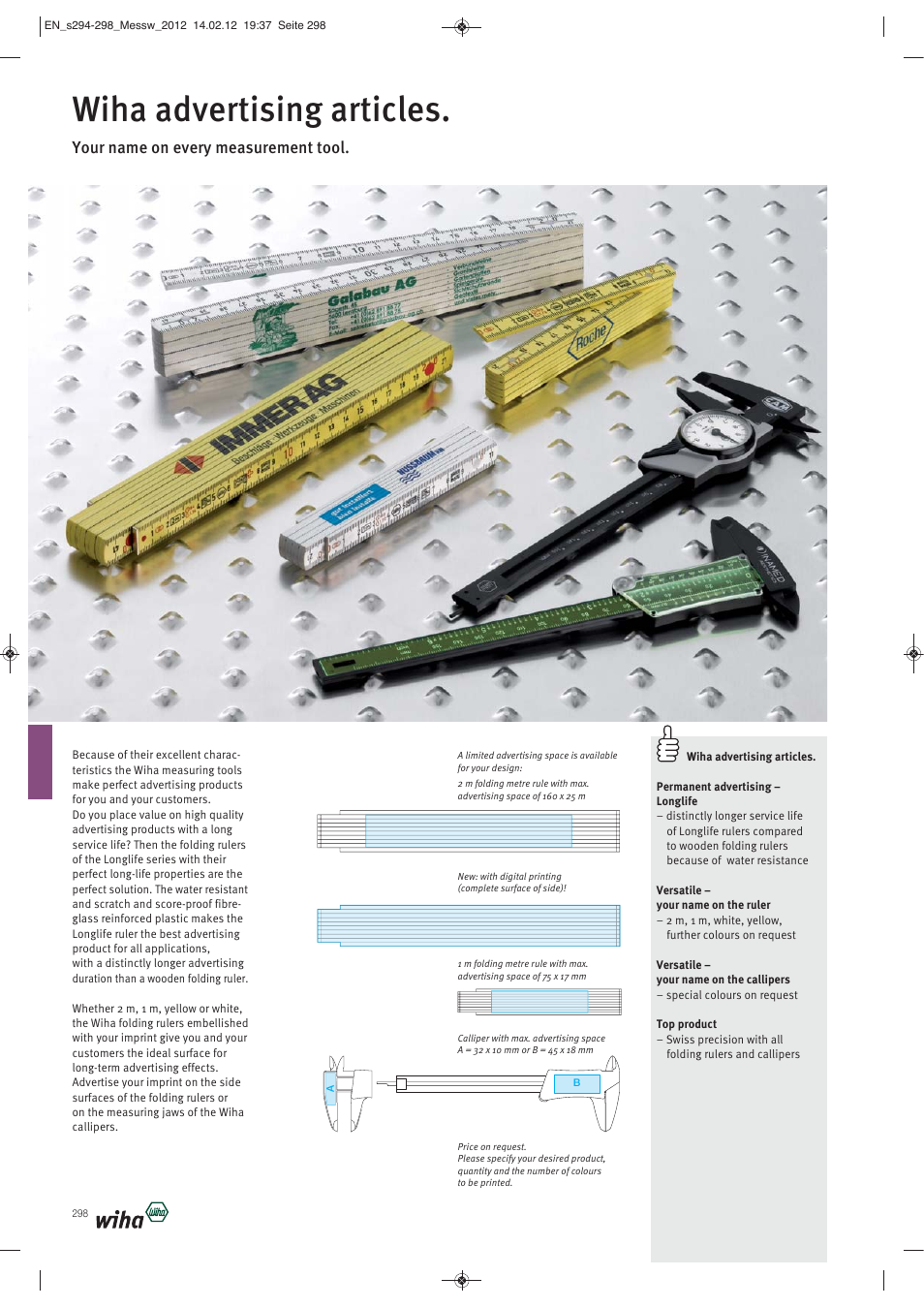 Wiha advertising articles, Your name on every measurement tool | Wiha Tools Measurement tools _ articulated hose systems User Manual | Page 7 / 10