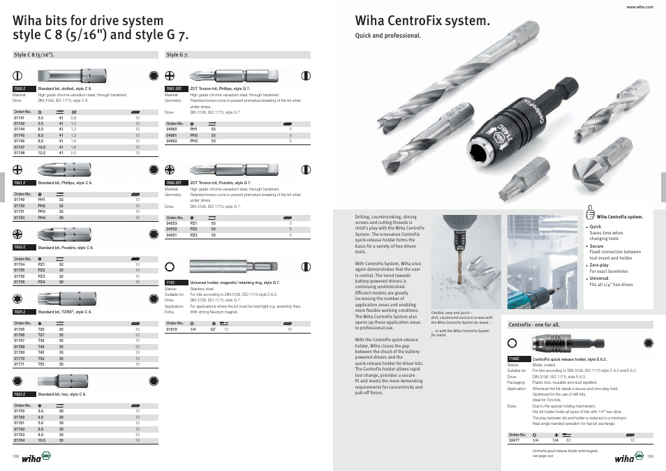 Wiha centrofix system | Wiha Tools Bits User Manual | Page 16 / 36