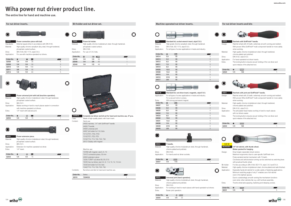 Wiha power nut driver product line | Wiha Tools Bits User Manual | Page 19 / 36
