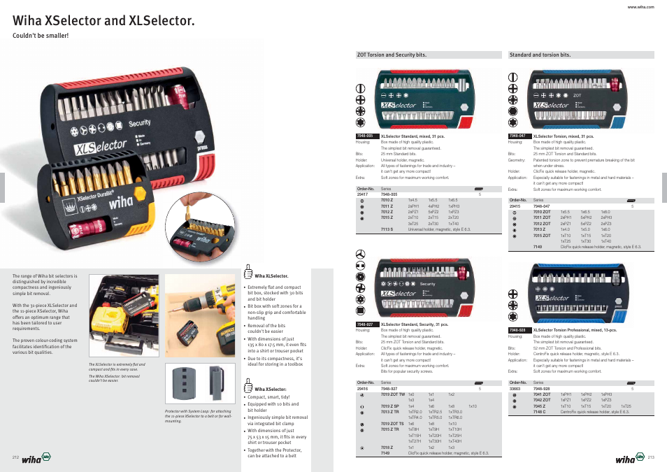 Wiha xselector and xlselector | Wiha Tools Bits User Manual | Page 28 / 36