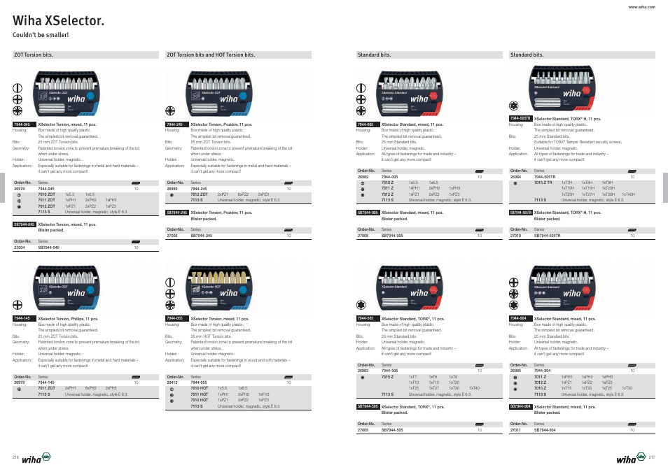 Wiha xselector | Wiha Tools Bits User Manual | Page 30 / 36