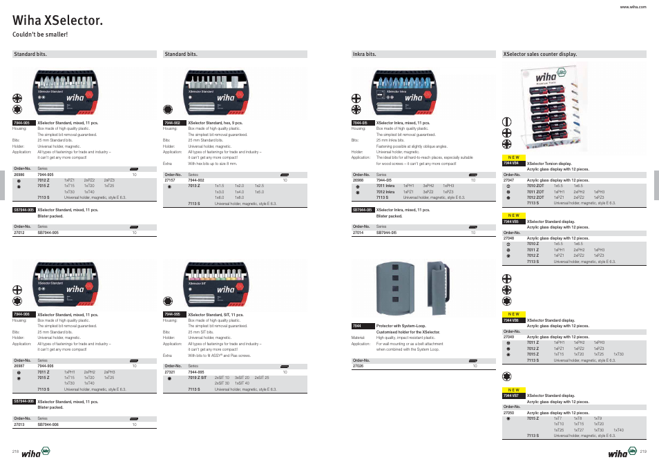 Wiha xselector | Wiha Tools Bits User Manual | Page 31 / 36