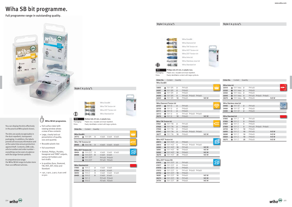 Wiha sb bit programme | Wiha Tools Bits User Manual | Page 34 / 36