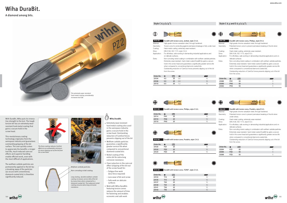 Wiha durabit | Wiha Tools Bits User Manual | Page 4 / 36