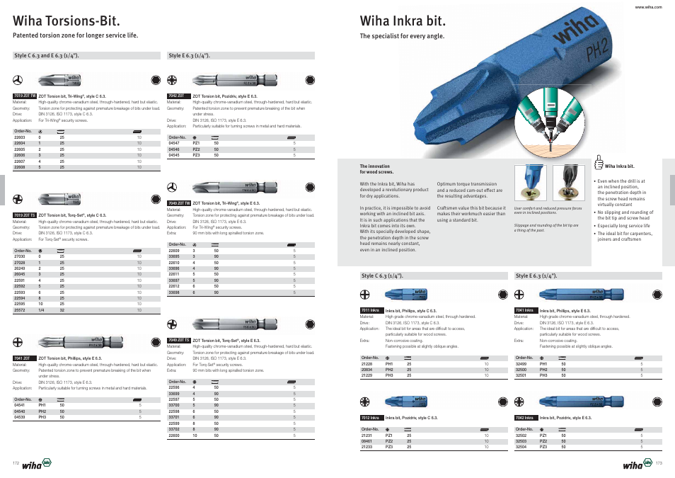 Wiha inkra bit, Wiha torsions-bit | Wiha Tools Bits User Manual | Page 8 / 36