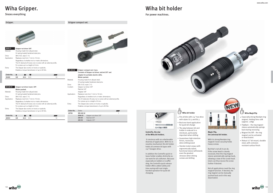 Wiha bit holder, Wiha gripper | Wiha Tools Product Catalogue 2012-2014 User Manual | Page 100 / 177