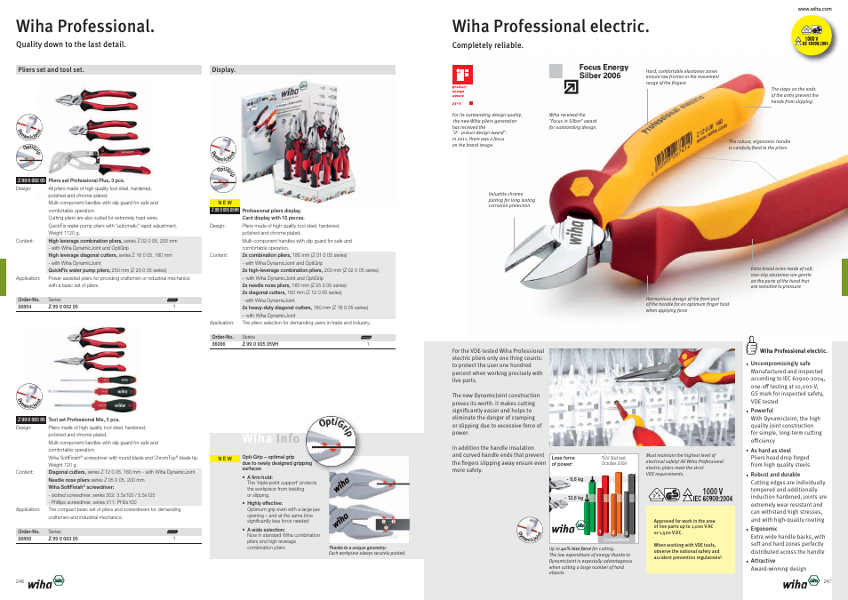 Wiha professional electric, Wiha professional, Wiha info | Wiha Tools Product Catalogue 2012-2014 User Manual | Page 124 / 177