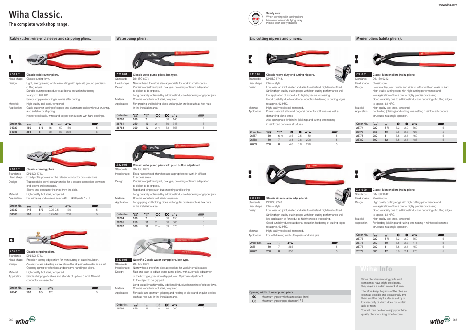 Wiha classic, Wiha info | Wiha Tools Product Catalogue 2012-2014 User Manual | Page 132 / 177