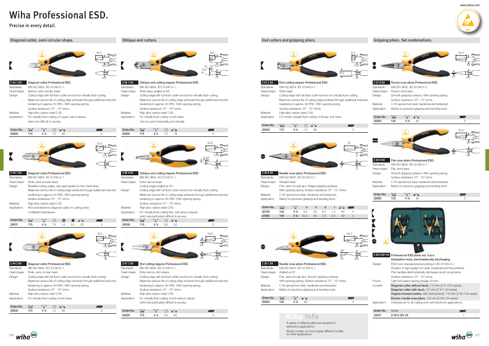 Wiha professional esd, Wiha info | Wiha Tools Product Catalogue 2012-2014 User Manual | Page 139 / 177