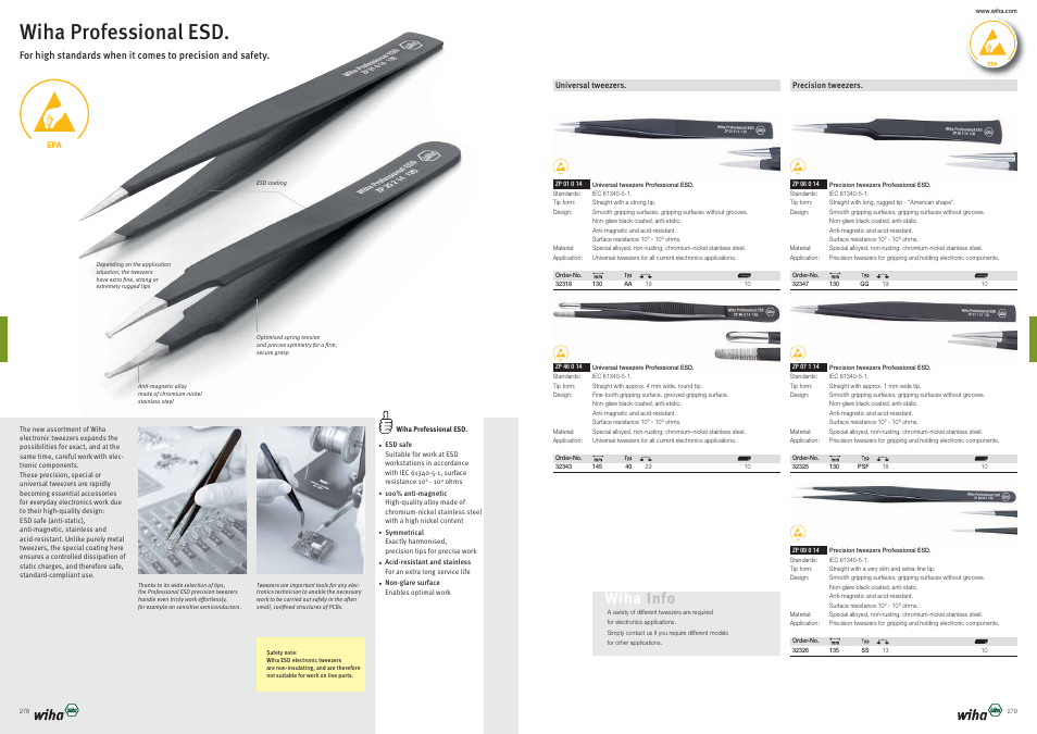 Wiha professional esd, Wiha info | Wiha Tools Product Catalogue 2012-2014 User Manual | Page 140 / 177