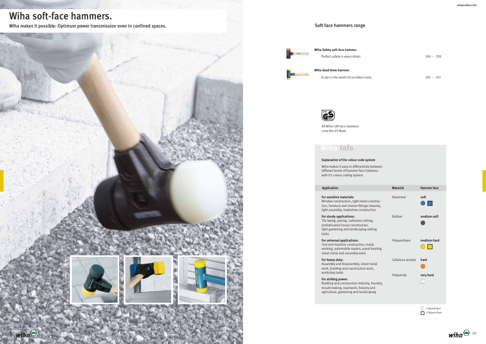 Wiha soft-face hammers, Wiha info | Wiha Tools Product Catalogue 2012-2014 User Manual | Page 142 / 177