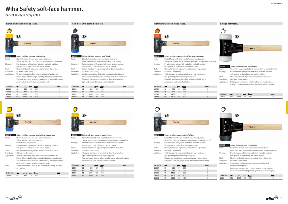 Wiha safety soft-face hammer | Wiha Tools Product Catalogue 2012-2014 User Manual | Page 144 / 177