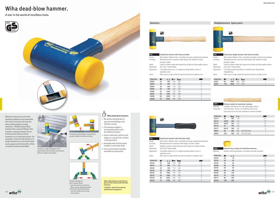 Wiha dead-blow hammer | Wiha Tools Product Catalogue 2012-2014 User Manual | Page 146 / 177