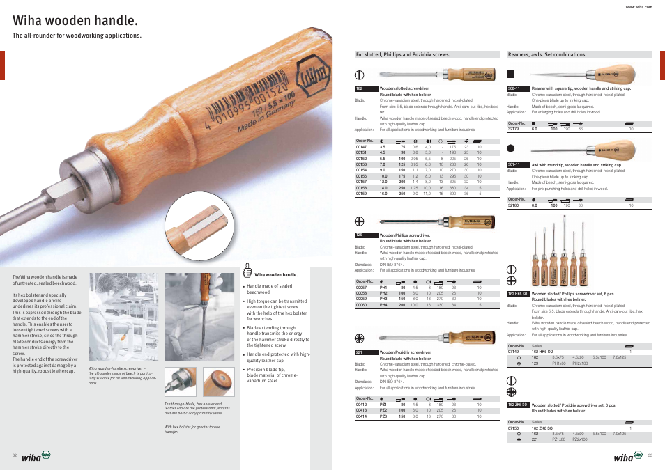 Wiha wooden handle | Wiha Tools Product Catalogue 2012-2014 User Manual | Page 17 / 177