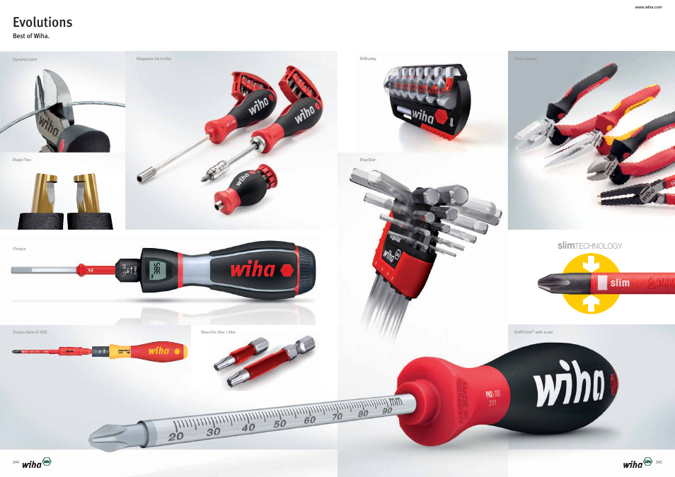 Evolutions, Slim, Technology | Wiha Tools Product Catalogue 2012-2014 User Manual | Page 173 / 177