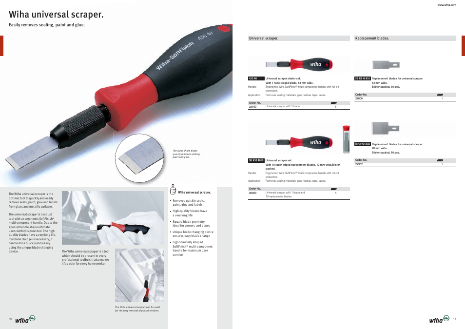 Wiha universal scraper | Wiha Tools Product Catalogue 2012-2014 User Manual | Page 21 / 177