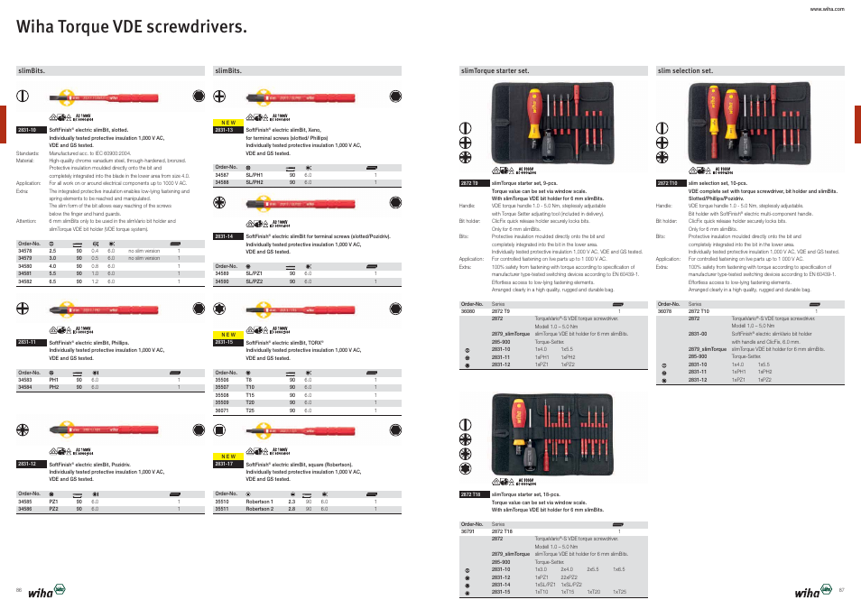 Wiha torque vde screwdrivers | Wiha Tools Product Catalogue 2012-2014 User Manual | Page 44 / 177