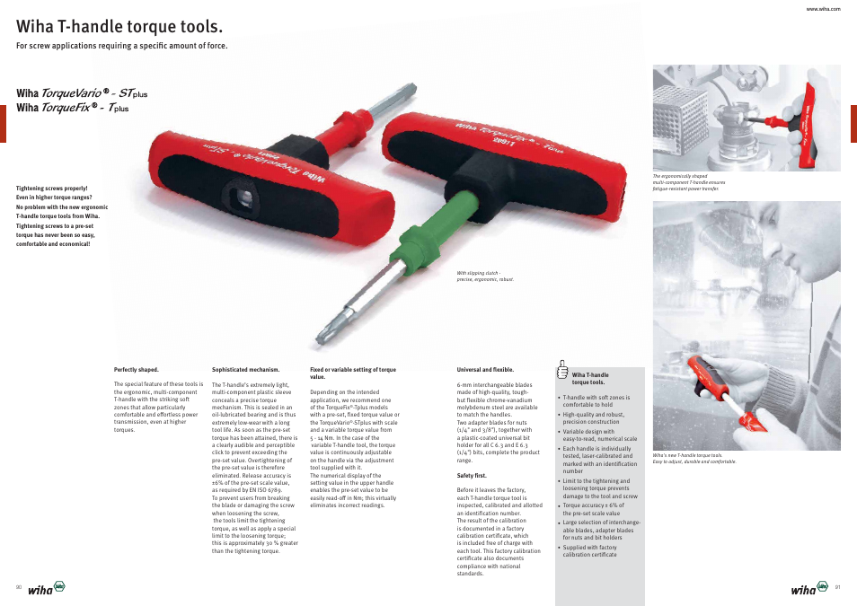 Wiha t-handle torque tools | Wiha Tools Product Catalogue 2012-2014 User Manual | Page 46 / 177