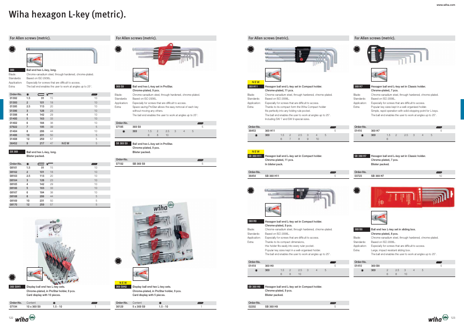 Wiha hexagon l-key (metric) | Wiha Tools Product Catalogue 2012-2014 User Manual | Page 62 / 177