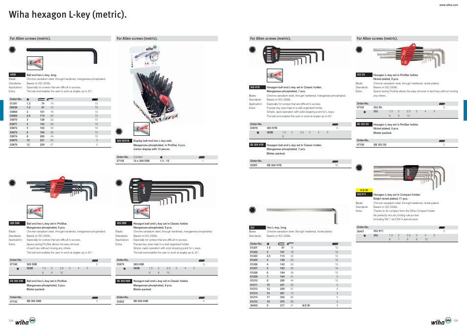 Wiha hexagon l-key (metric) | Wiha Tools Product Catalogue 2012-2014 User Manual | Page 63 / 177