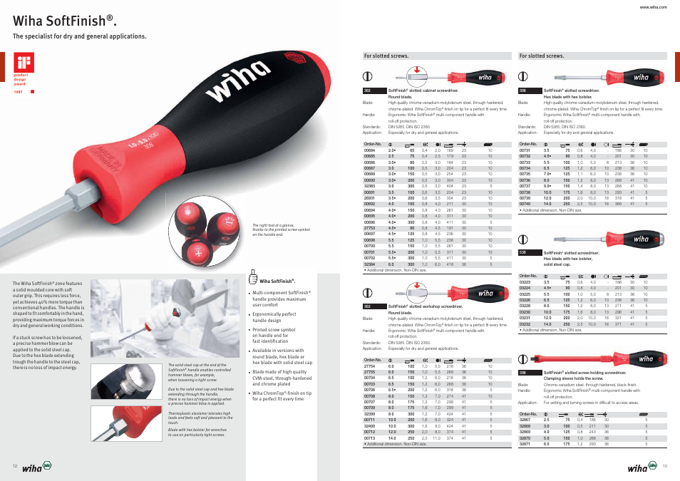 Wiha softfinish | Wiha Tools Product Catalogue 2012-2014 User Manual | Page 7 / 177