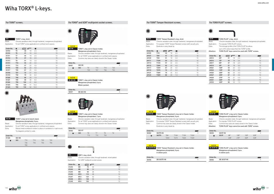 Wiha torx, L-keys | Wiha Tools Product Catalogue 2012-2014 User Manual | Page 71 / 177