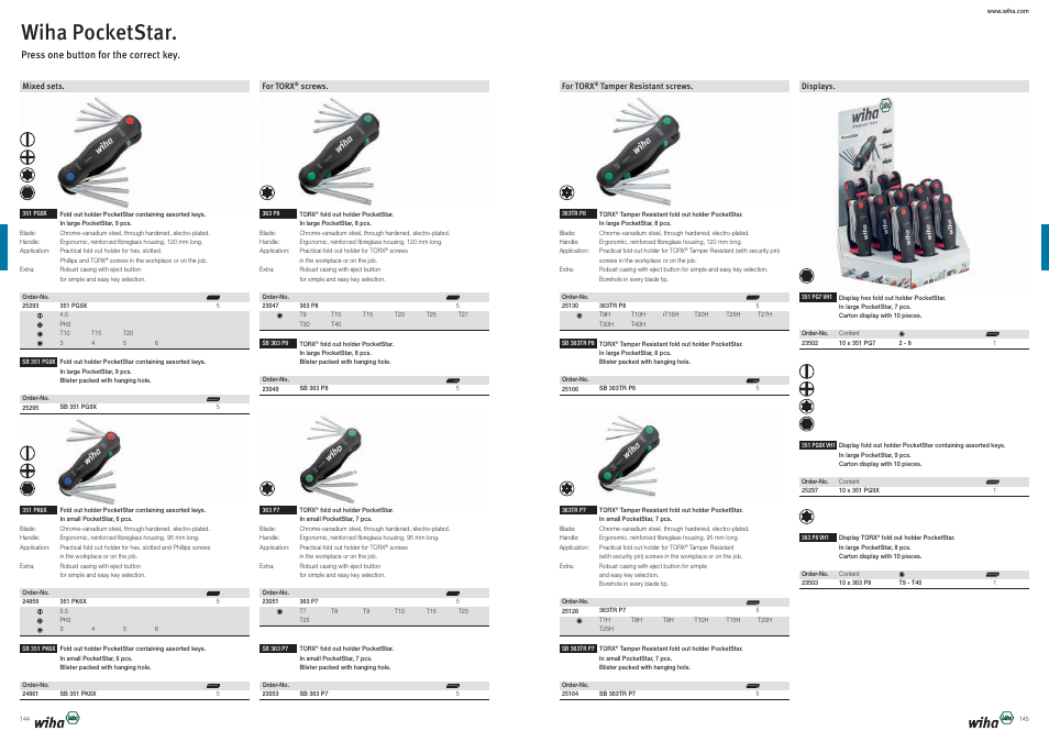 Wiha pocketstar | Wiha Tools Product Catalogue 2012-2014 User Manual | Page 73 / 177