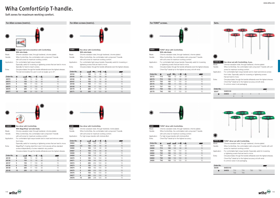 Wiha comfortgrip t-handle | Wiha Tools Product Catalogue 2012-2014 User Manual | Page 75 / 177