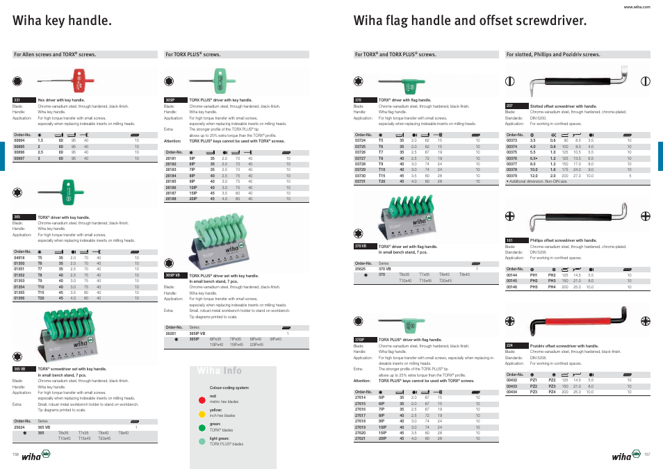 Wiha flag handle and offset screwdriver, Wiha key handle, Wiha info | Wiha Tools Product Catalogue 2012-2014 User Manual | Page 79 / 177