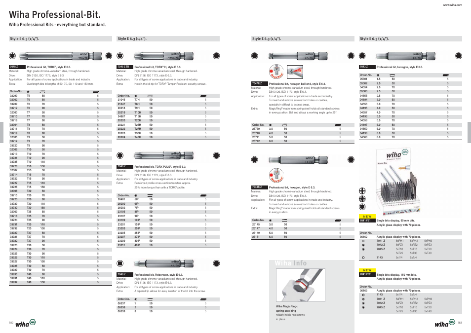 Wiha professional-bit, Wiha info | Wiha Tools Product Catalogue 2012-2014 User Manual | Page 92 / 177